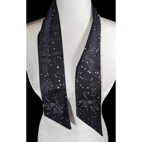 Sagittarius Zodiac Constellation Black And White Reversible Scarf - Picture 2 of 4